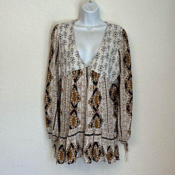 Free People Down by the Bay Tunic Top Medium - Picture 1 of 6